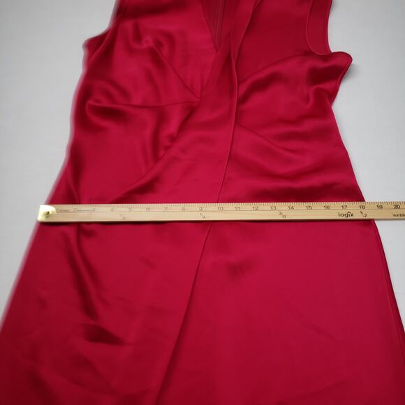 Diane Von Furstenberg Slip Dress Womens 12 Magenta Satin Katrita Sleeveless Wrap - Picture 9 of 16